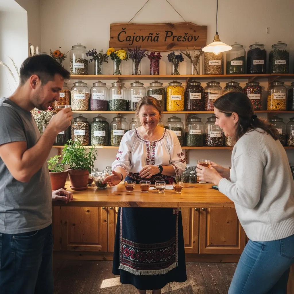 Záber na šálku čaju obklopenú kvetmi a prírodnými ingredienciami